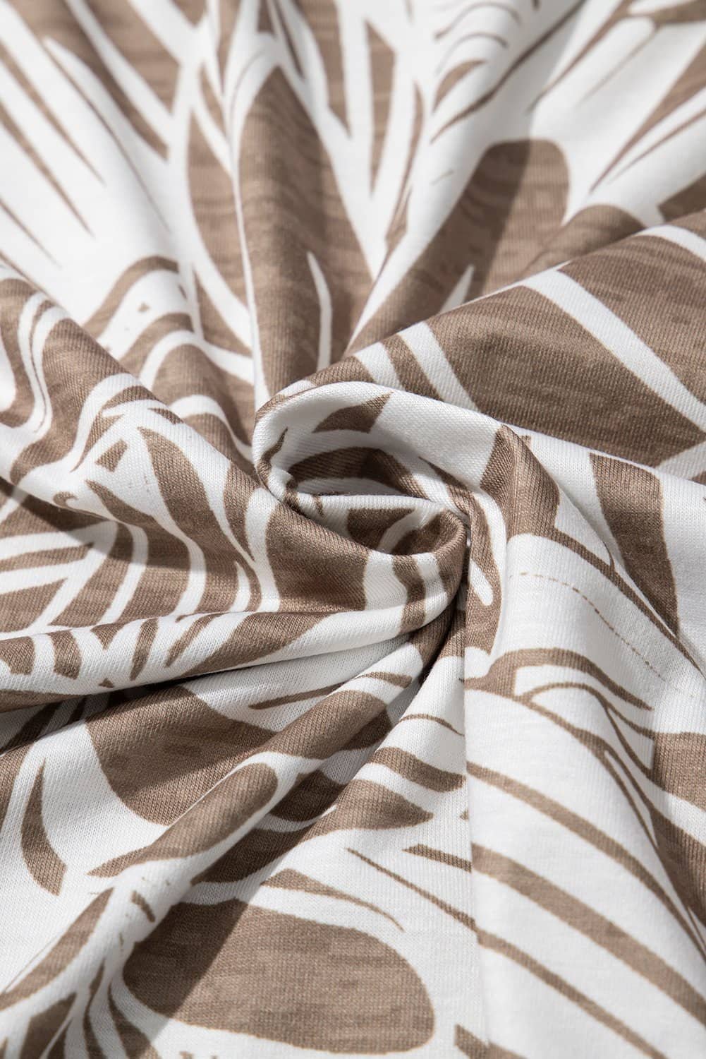 Khaki Floral Print V Neck Short Sleeve Loose Fit Blouse