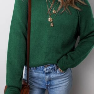 Evergreen Raglan Sleeve Crew Neck Sweater