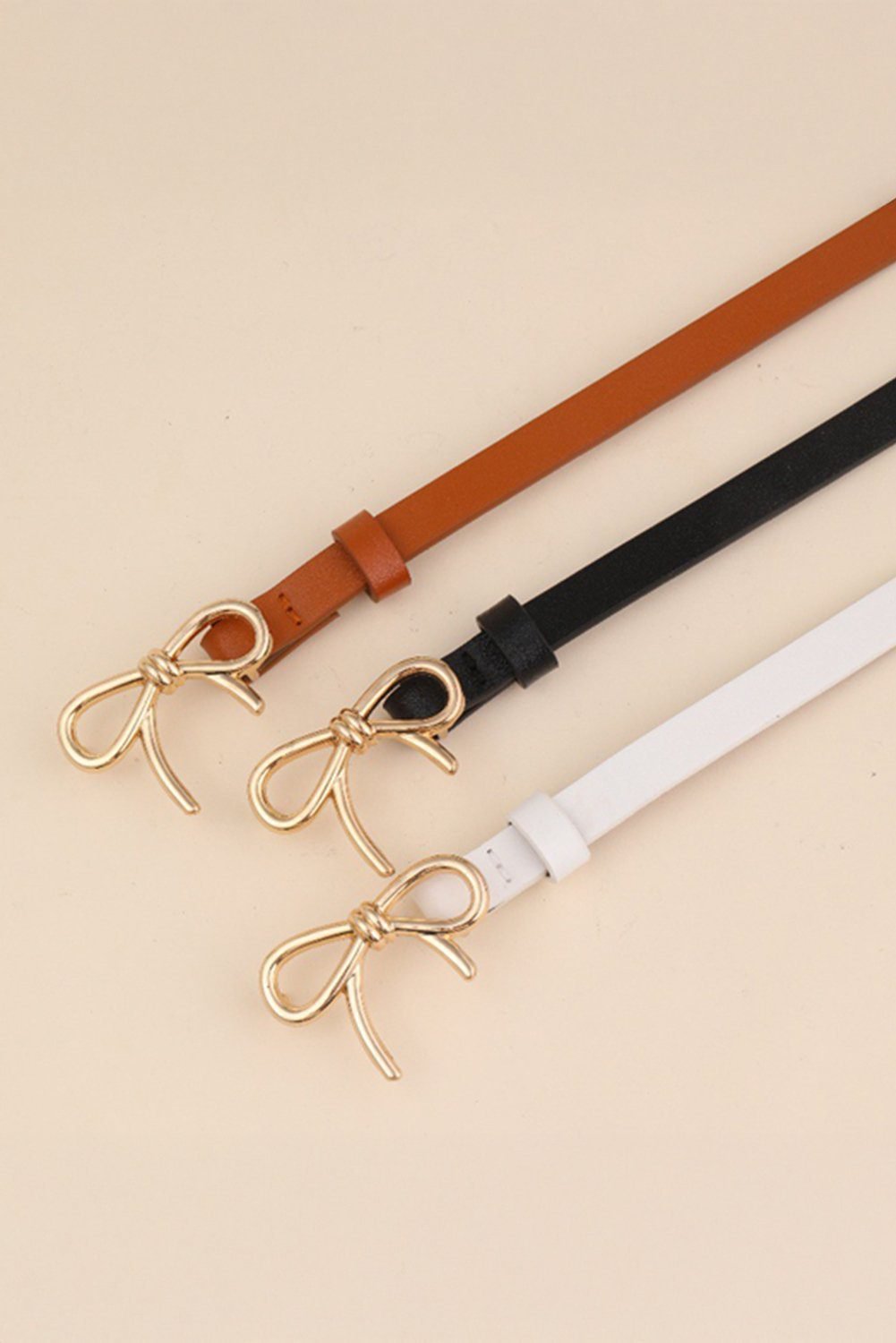 Thai Curry Bow Knot Decor Thin Waist Belt