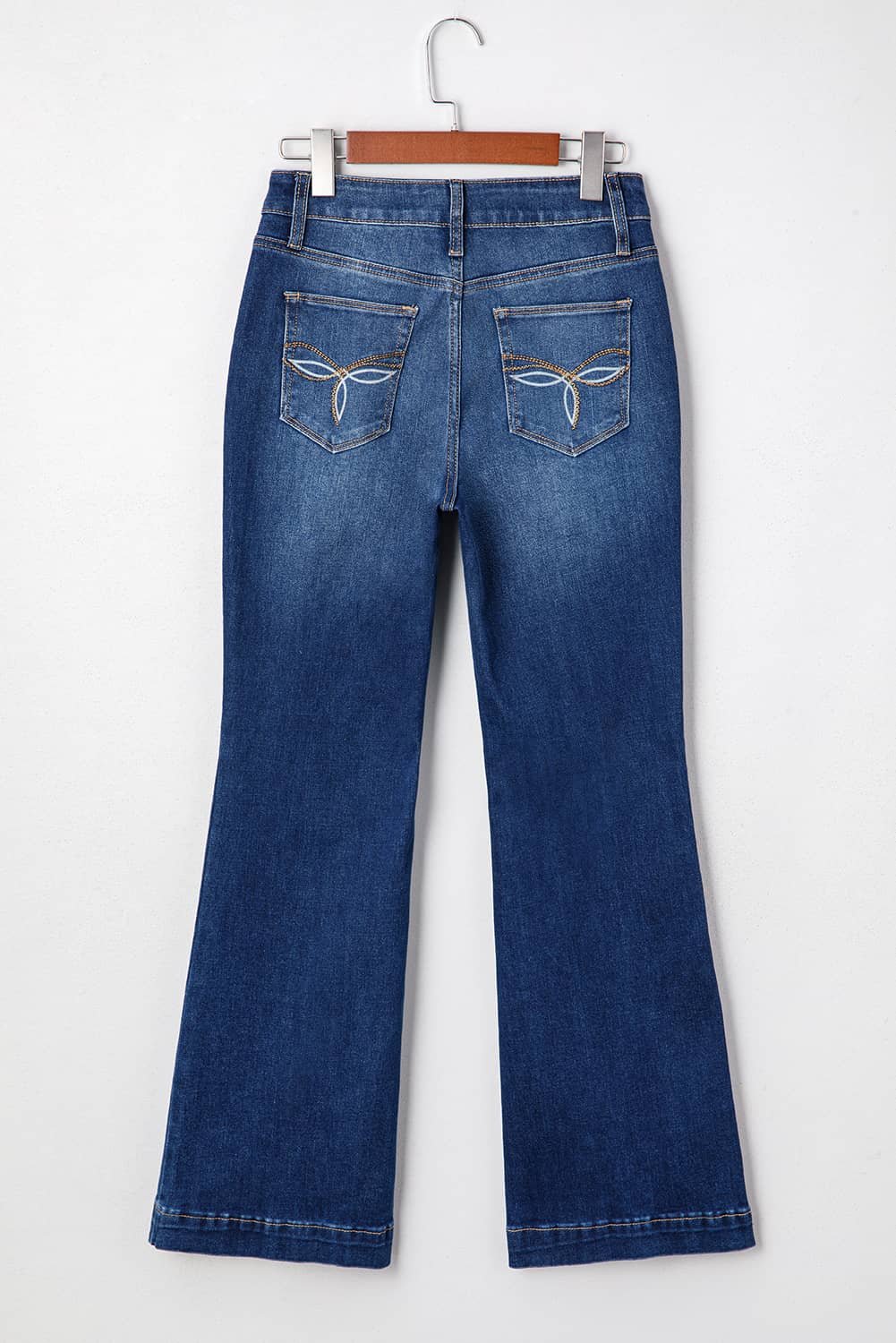 Sail Blue Western Stitch Patched Pocket Bootcut Jeans