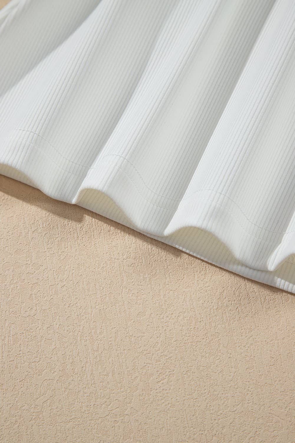 White Eyelet Ruffle Sleeve Slim Fitted Top