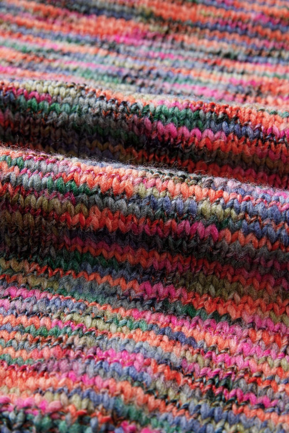 Purple Space Dye Yarn Crew Neck Sweater