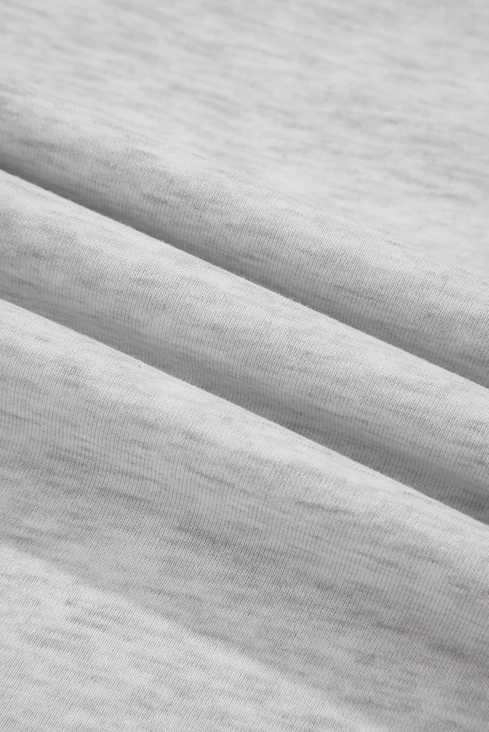 Light Grey Uneven Hem Colorblock Pullover Casual Shorts Plus Size 2Pcs Outfit