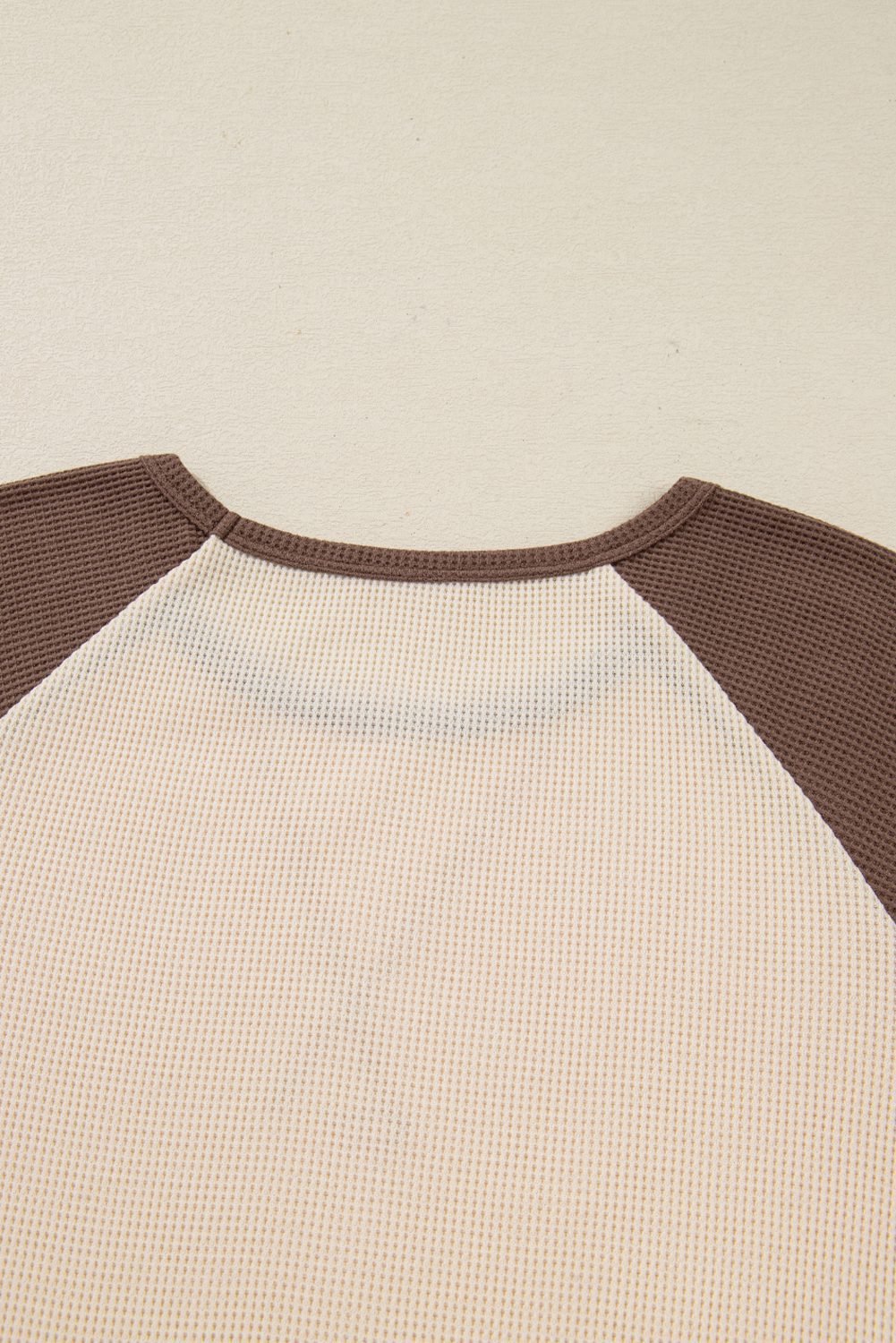 Brown Floral Print Patchwork Color Block Long Sleeve Top