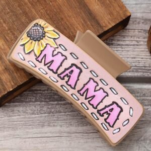 Mama Sunflower Print Large Hair Clip