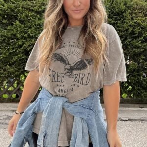 Parchment America Free Bird Vintage Graphic Mineral Washed Tee