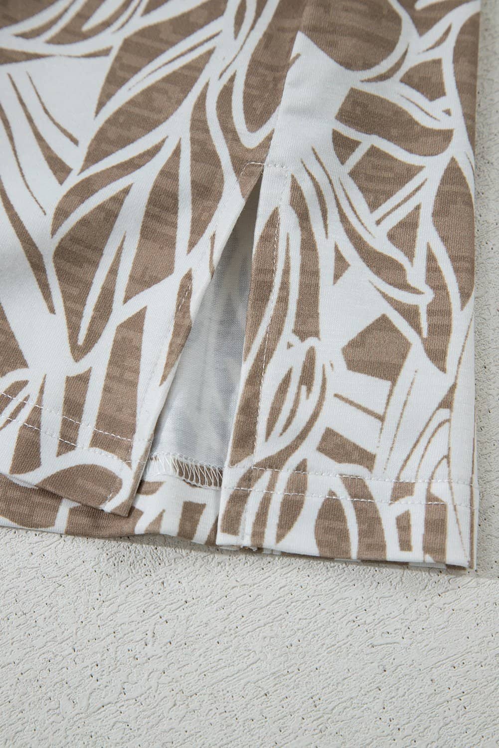 Khaki Floral Print V Neck Short Sleeve Loose Fit Blouse