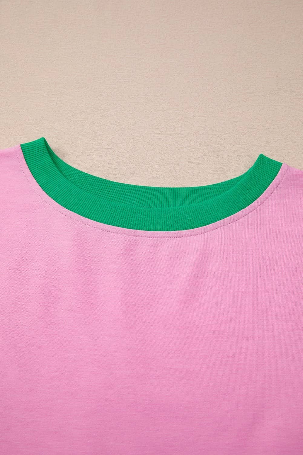 Bonbon Colorblock Edge Drop Shoulder T Shirt And Skort 2Pcs Set