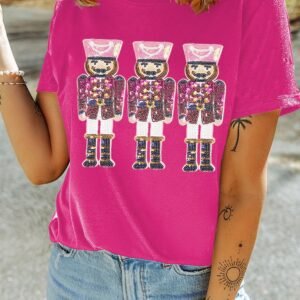 Rose Red Nutcracker Graphic Christmas Holiday T Shirt