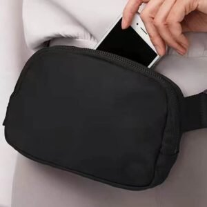 Black Waterproof Zipped Crossbody Chest Bag 20*5*14Cm