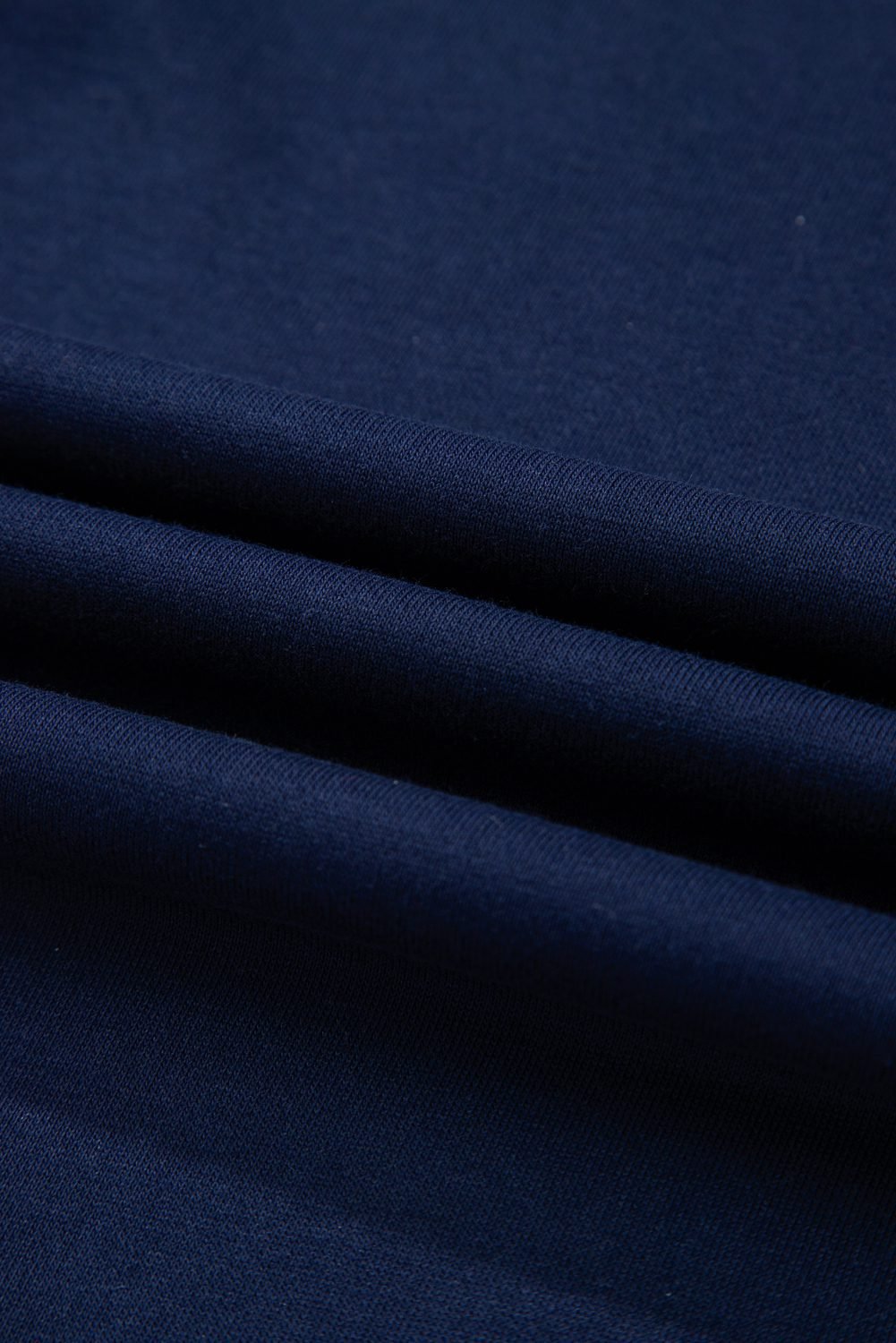 Navy Blue Varsity Stripe Detail Drop Shoulder Pullover Mini Skirt Set