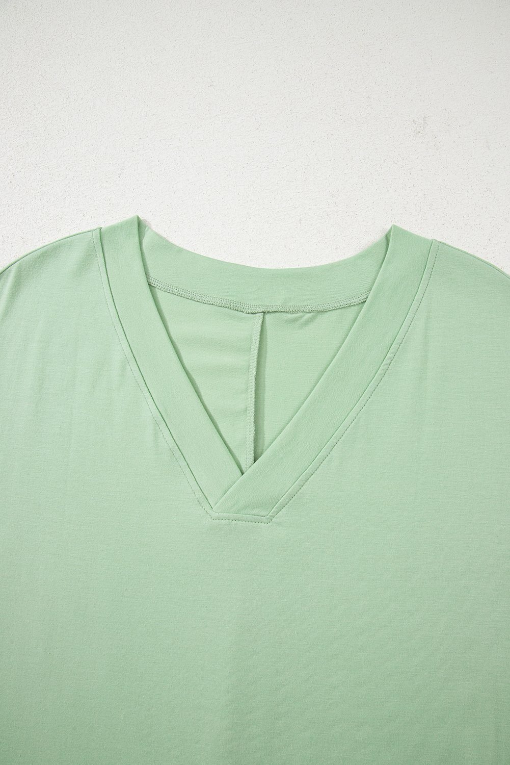 Grass Green Loose Half Sleeve V Neck Knit Romper