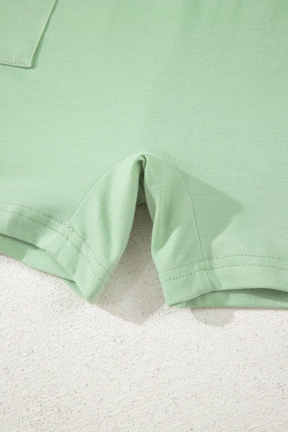 Grass Green Loose Half Sleeve V Neck Knit Romper
