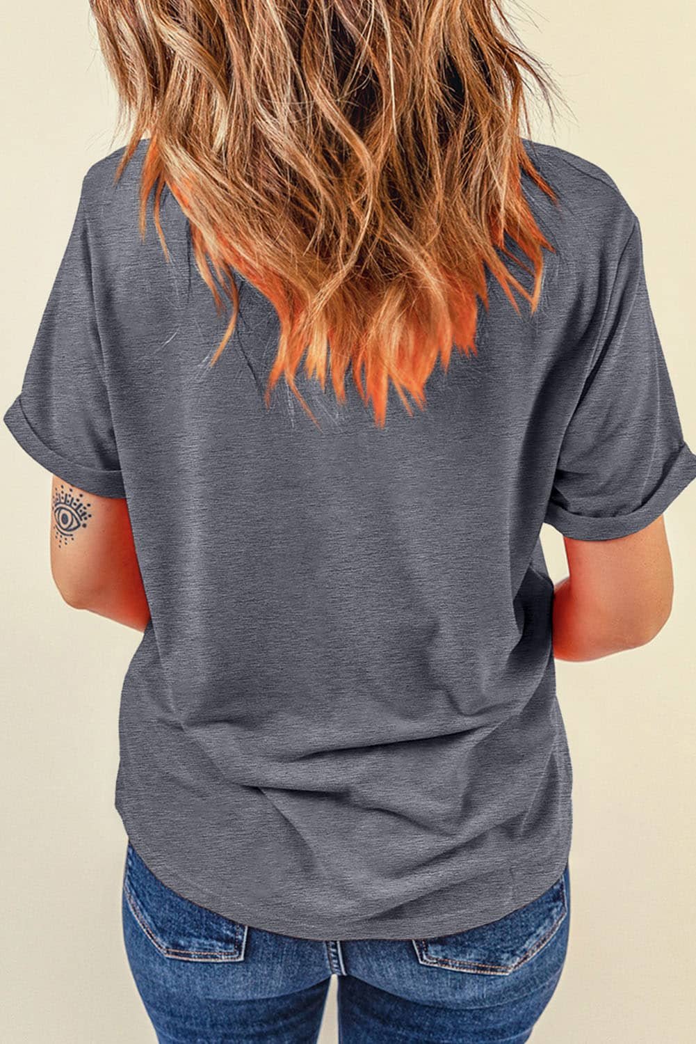 Gray Colorful Game Day Graphic Crew T Shirt