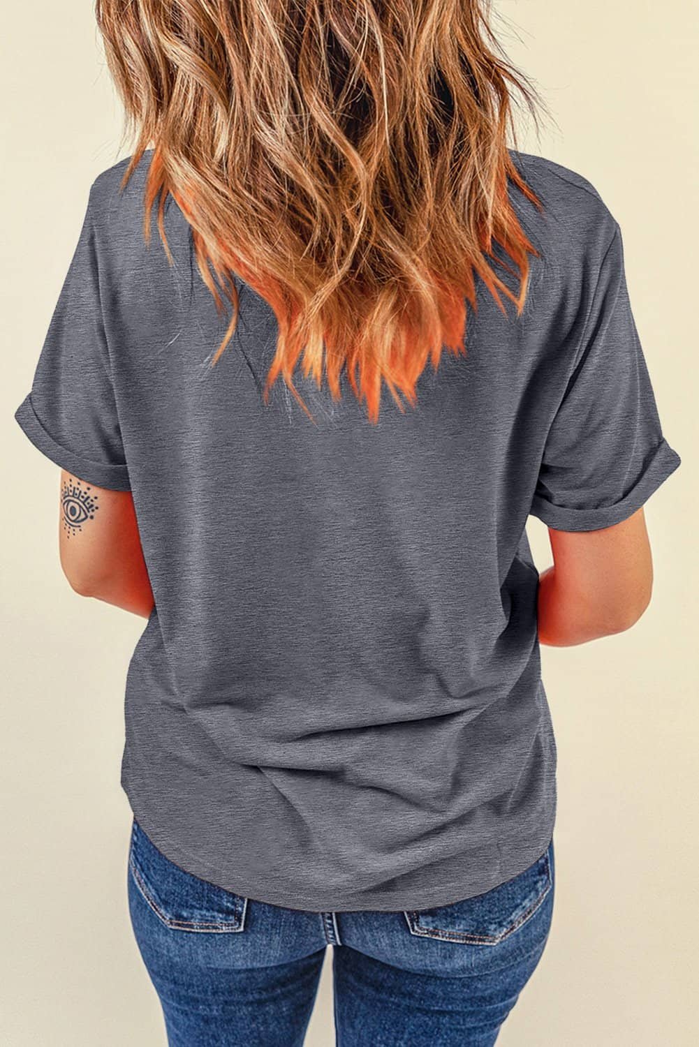 Gray Sequined Game Day Casual Tee