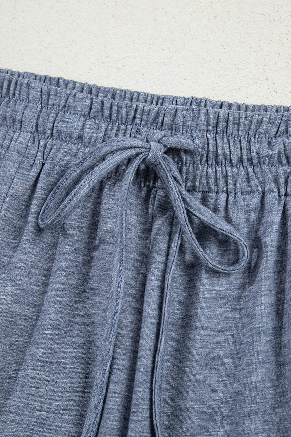 High Frilled Detail Wide Leg High Waist Knit Pants