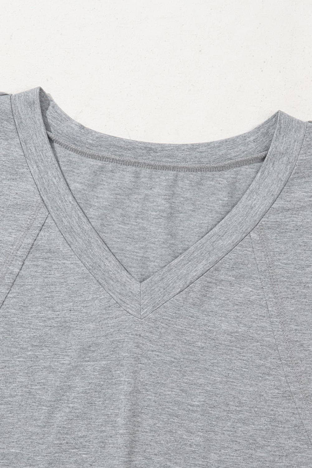 High Raglan Half Sleeve V Neck Oversized T Shirt