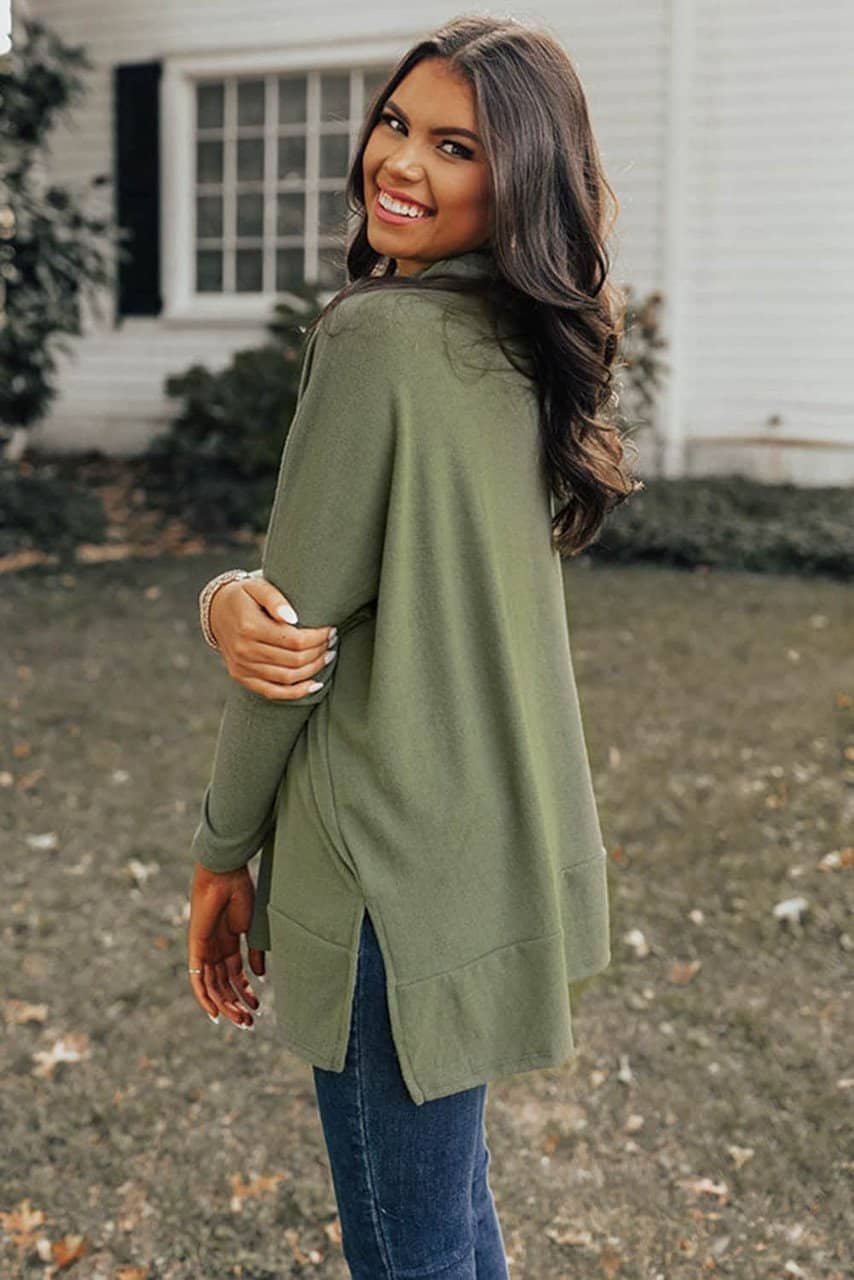Jungle Green Cowl Neck Shift Tunic Top