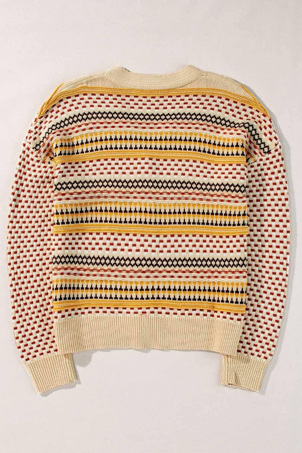 Khaki Buttoned V Neck Cropped Cardigan