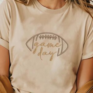Khaki Game Day Rugby Embroidered Graphic T Shirt