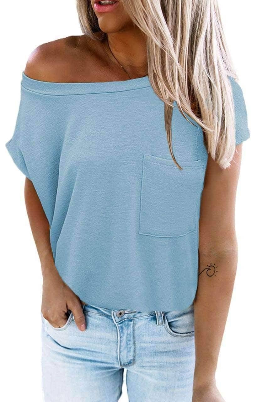 Knit Pocketed Tee With Side Slits