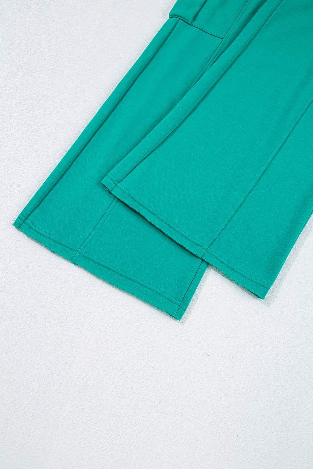 Lapis Solid Color Patchwork Pullover Top And Cargo Pants Set