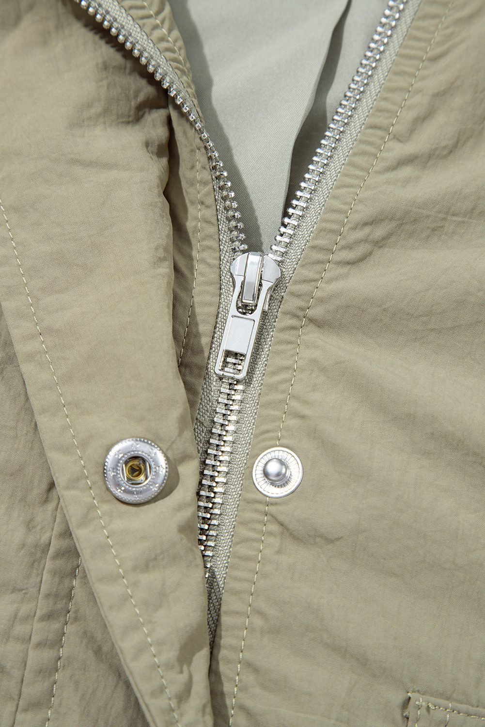 Laurel Green Zipped Pocket Cropped Hooded Utility Jacket