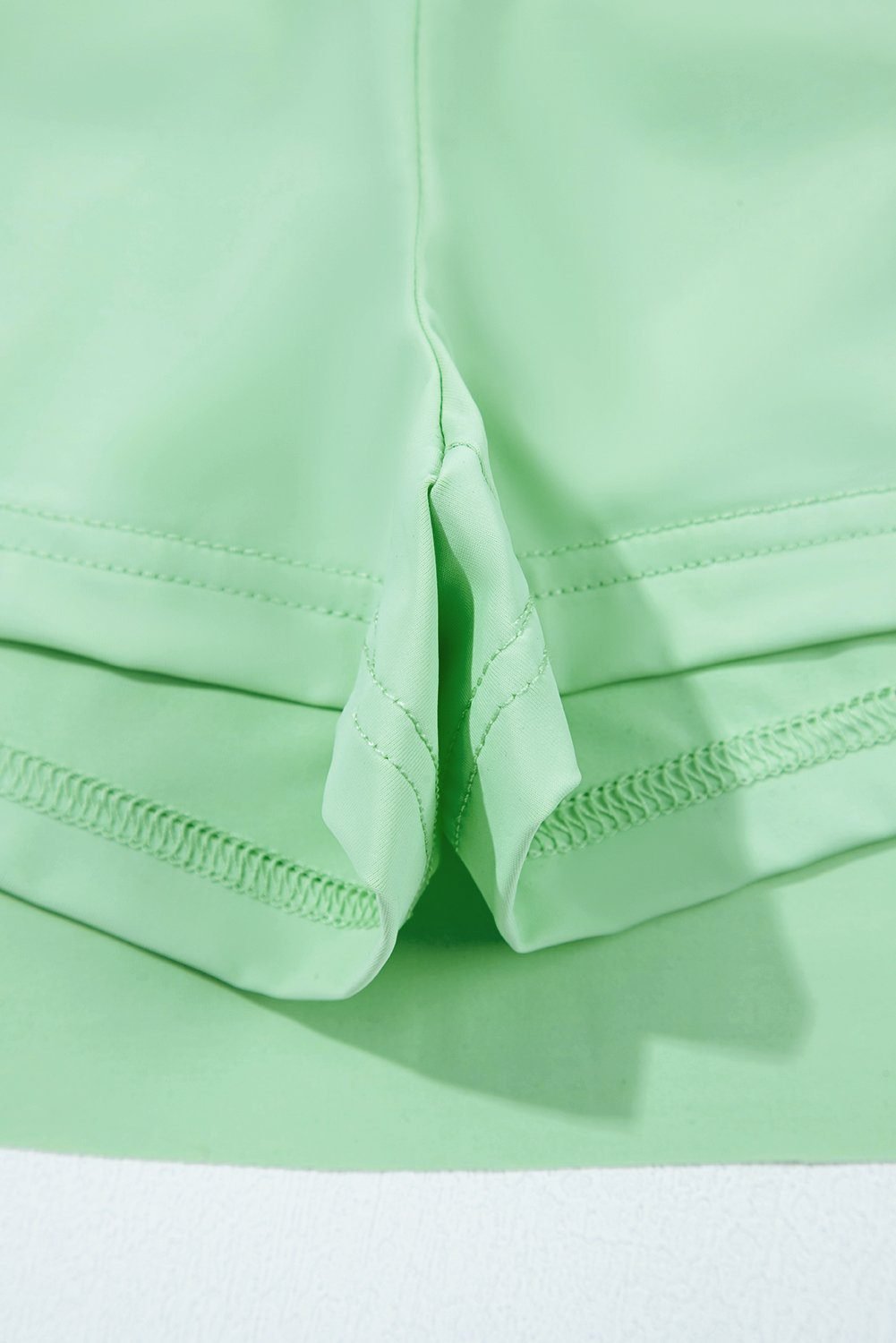Light Green Drawstring High Waist Lined Tennis Skorts