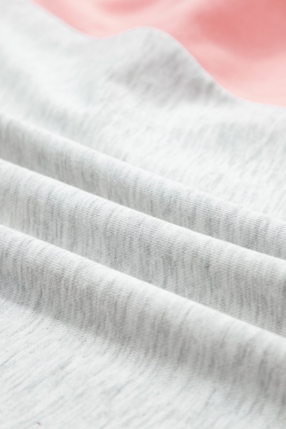 Light Grey Color Block Raw Hem Pullover And Casual Shorts Set