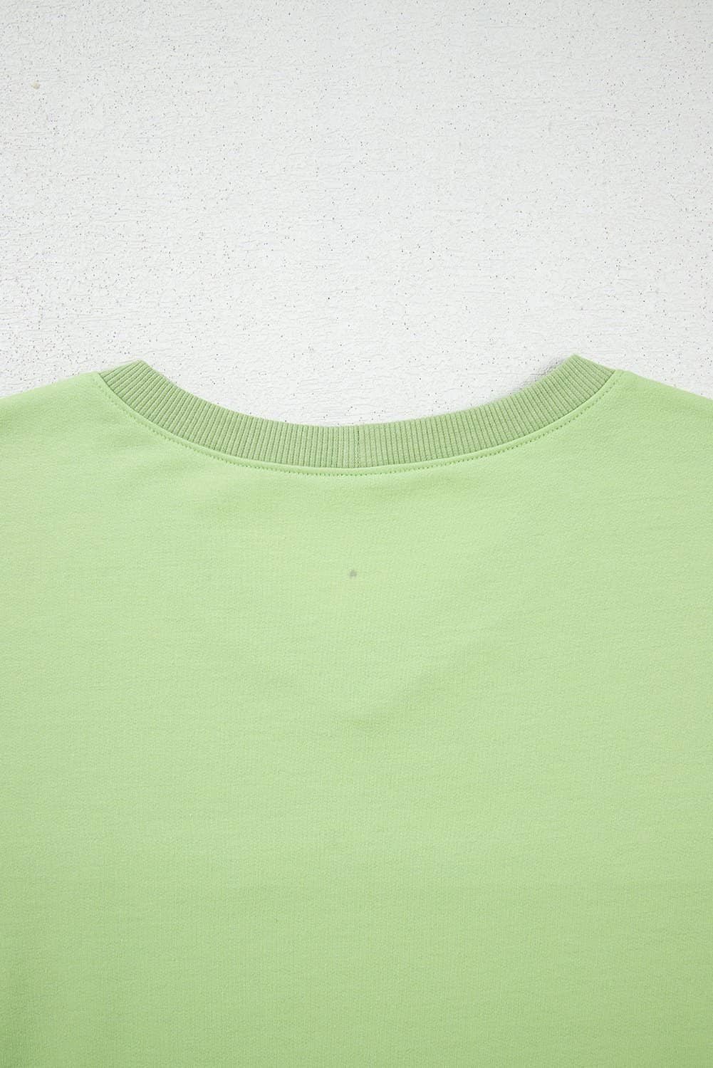 Meadow Mist Green Solid Loose V Neck Half Sleeve Tee And Shorts