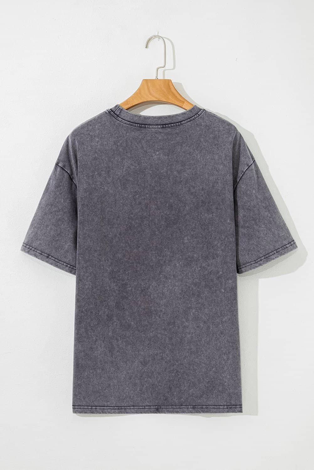 Medium Grey Texas Steer Head Graphic Mineral Wash Oversized T Shirt