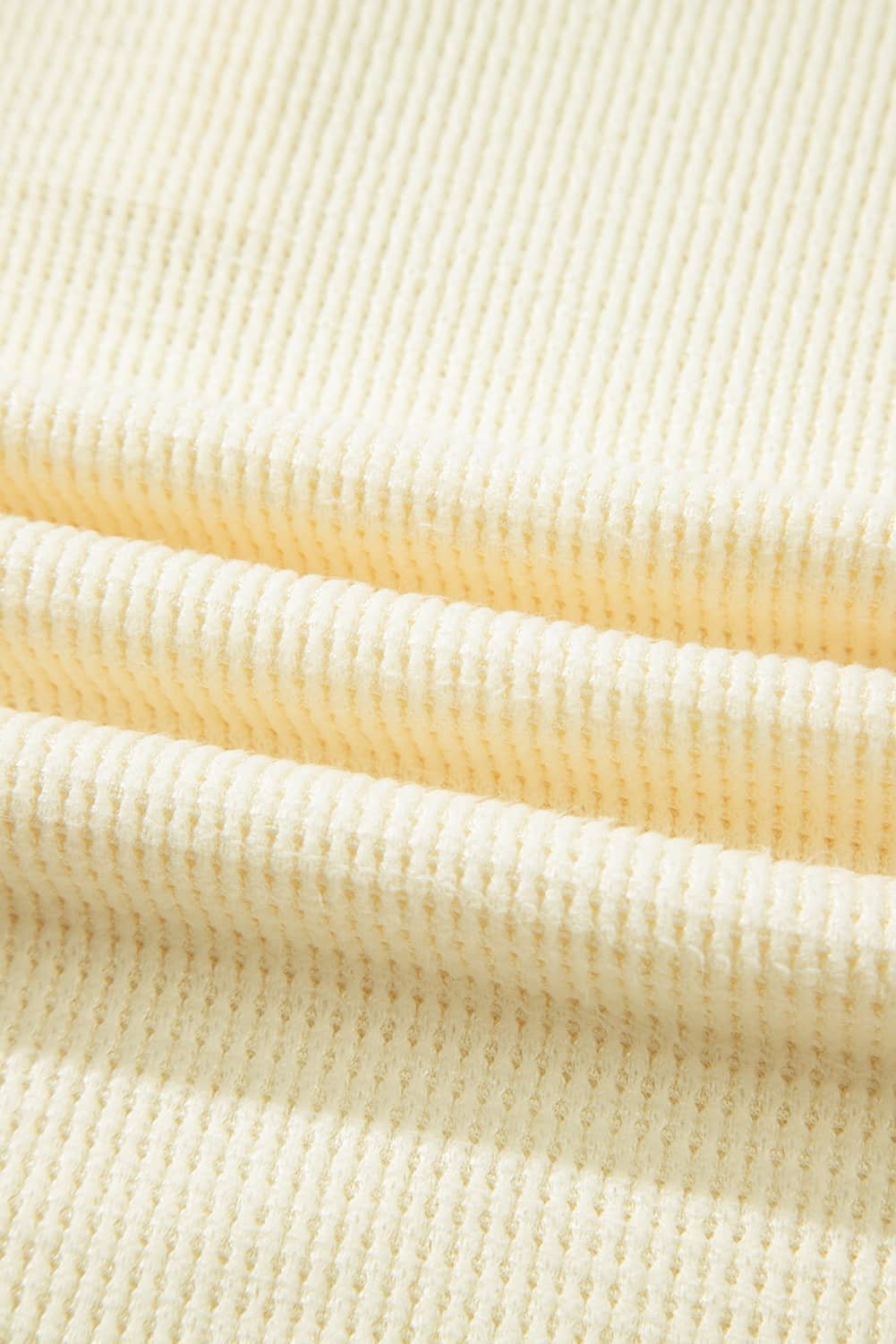 Oatmeal Textured Knit Half Buttons Henley Top