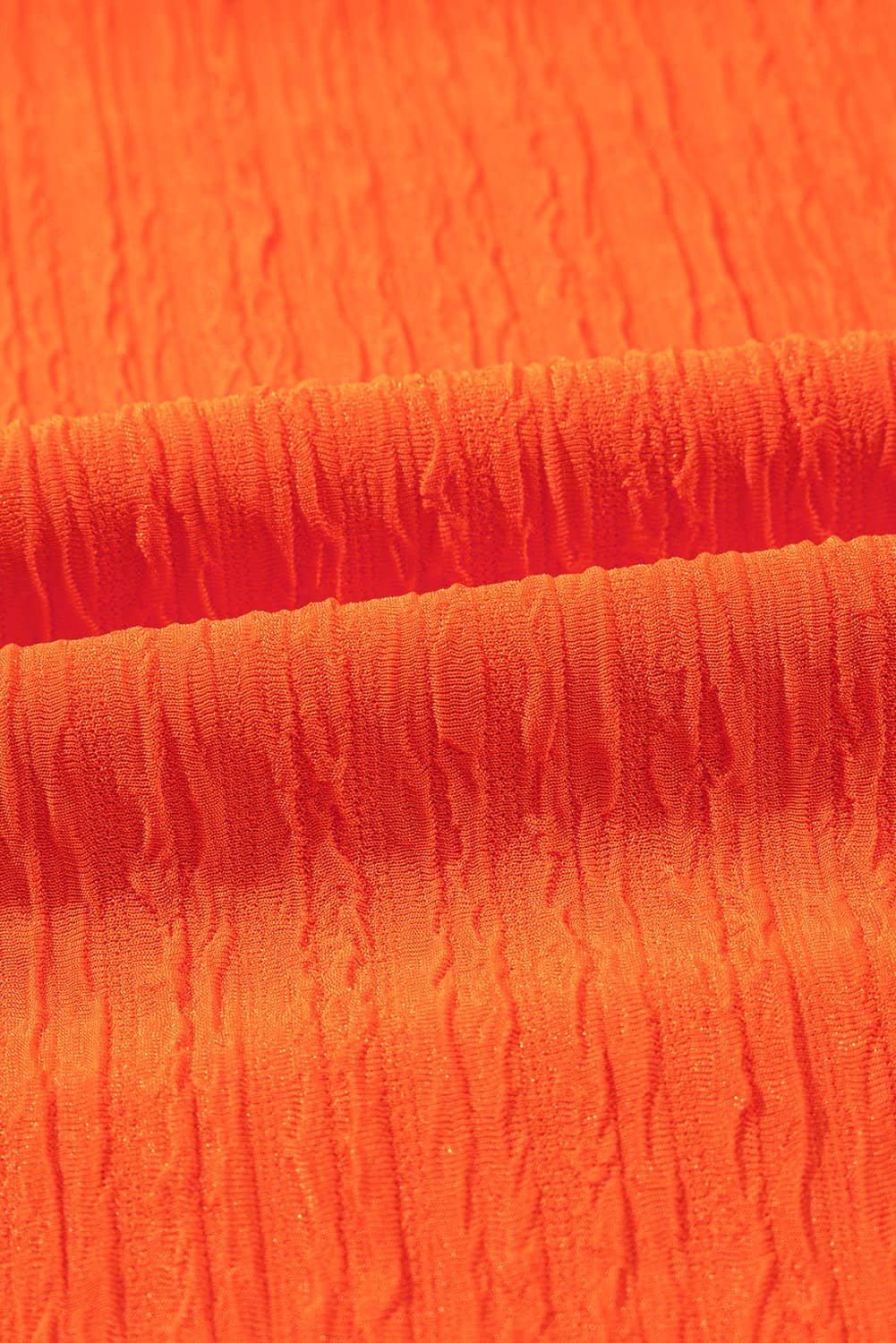 Orange Textured V Neck T Shirt And Shorts Set