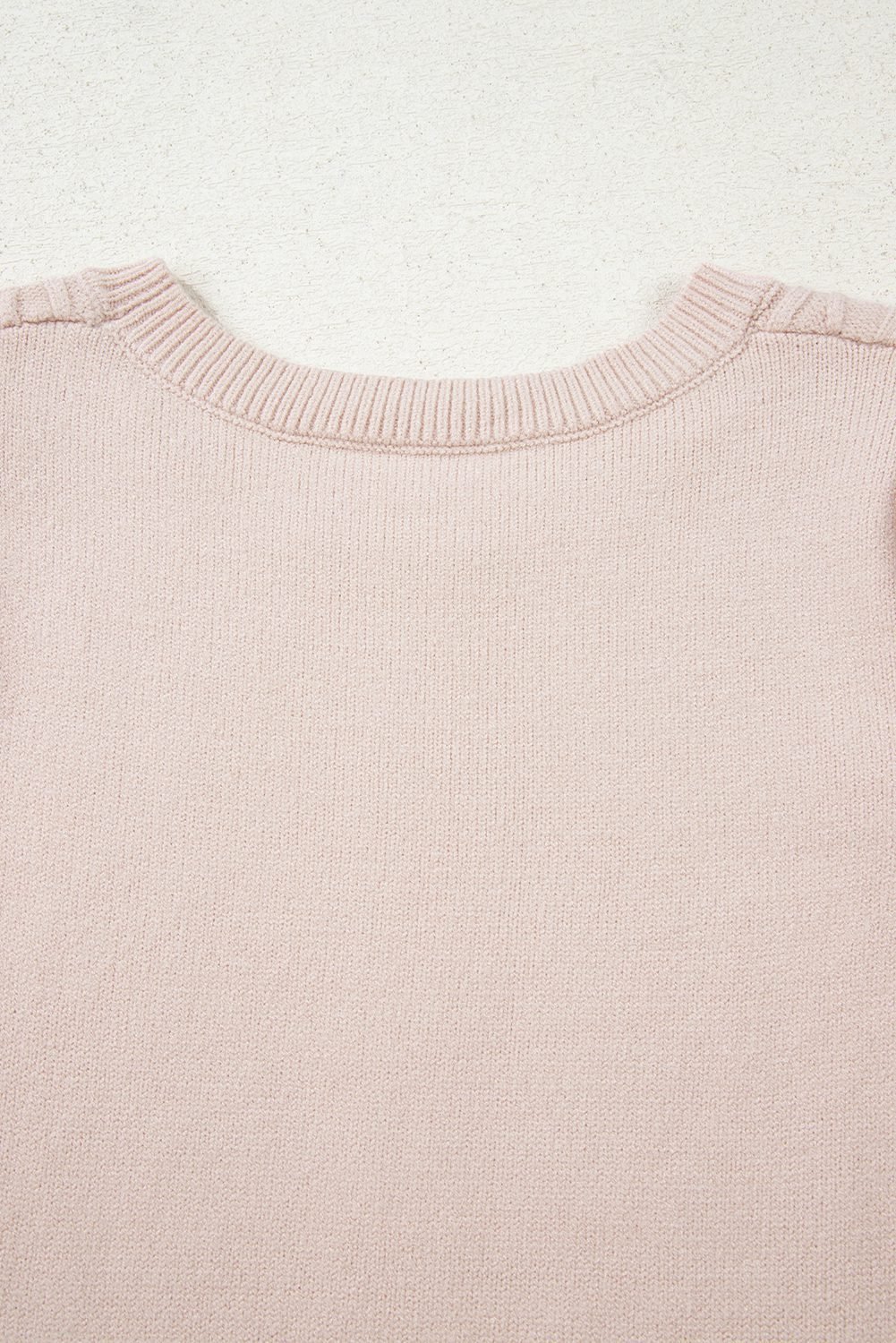 Parchment Cable Knit Ruffle Detail Contrast Floral Sleeve Patchwork Sweater