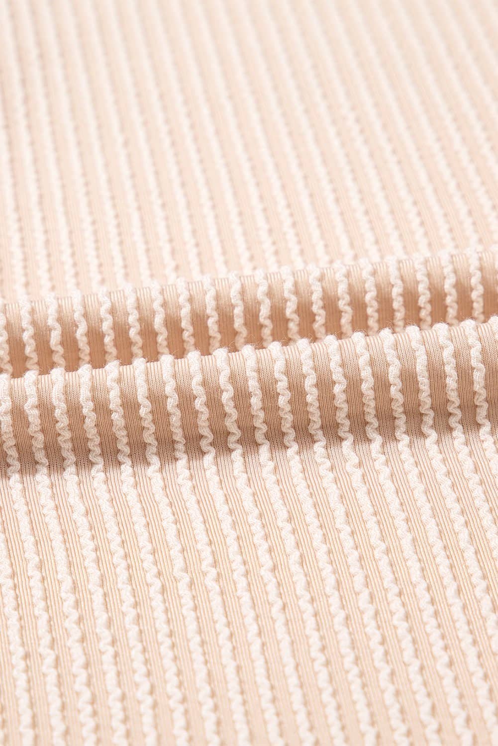 Parchment Corded Knit Crew Neck Puff Sleeve Shift Mini Dress