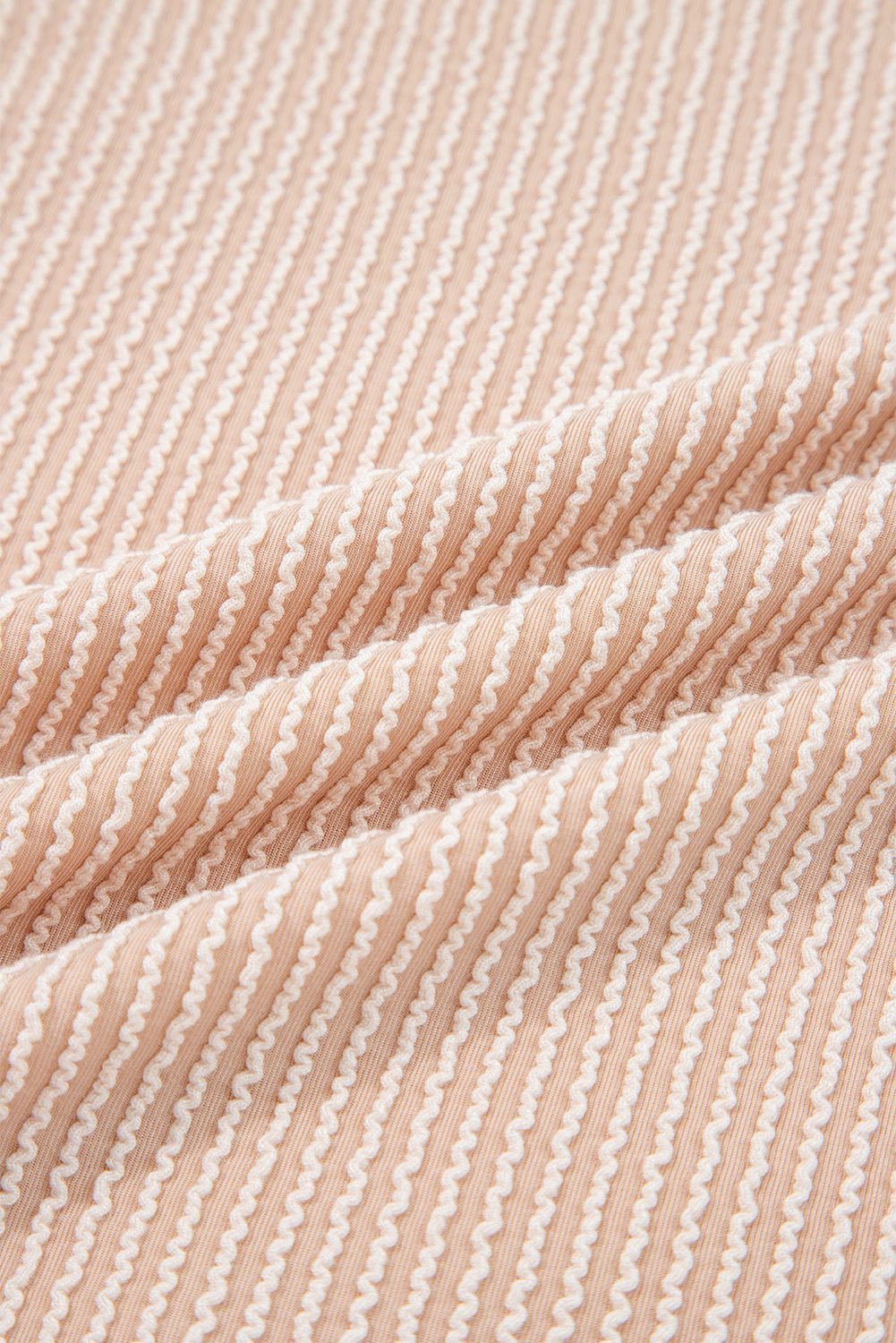 Parchment Twist Ribbed Exposed Seam Detail Long Sleeve Loose Top
