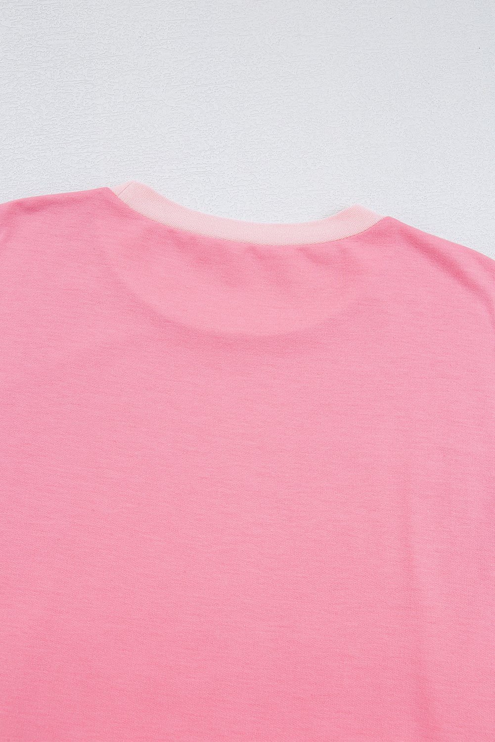 Peach Blossom Half Sleeve Raw Seam High Low Side Split Top