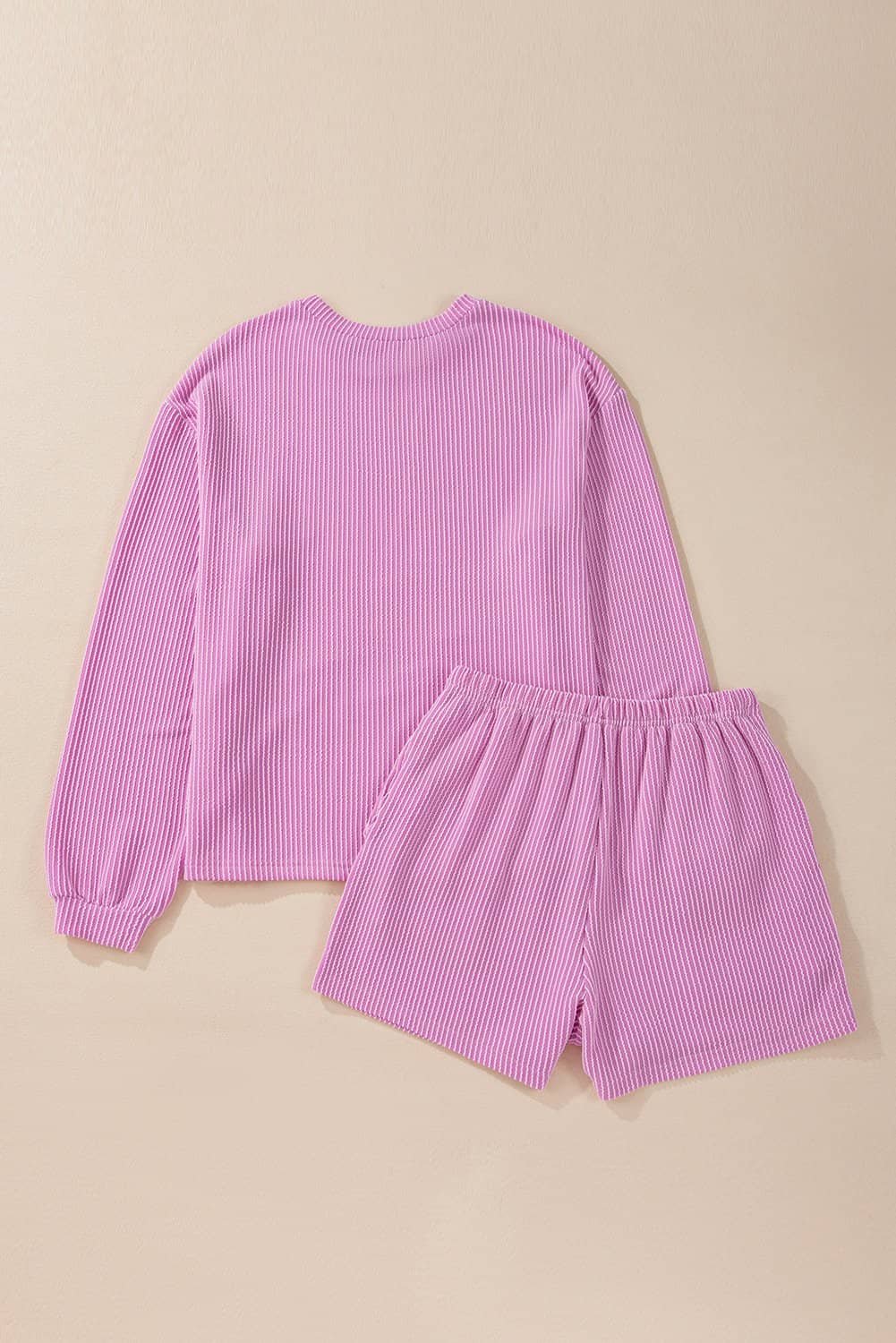 Phalaenopsis Corded Sequined Xoxo Heart Valentines Long Sleeve Shorts Set