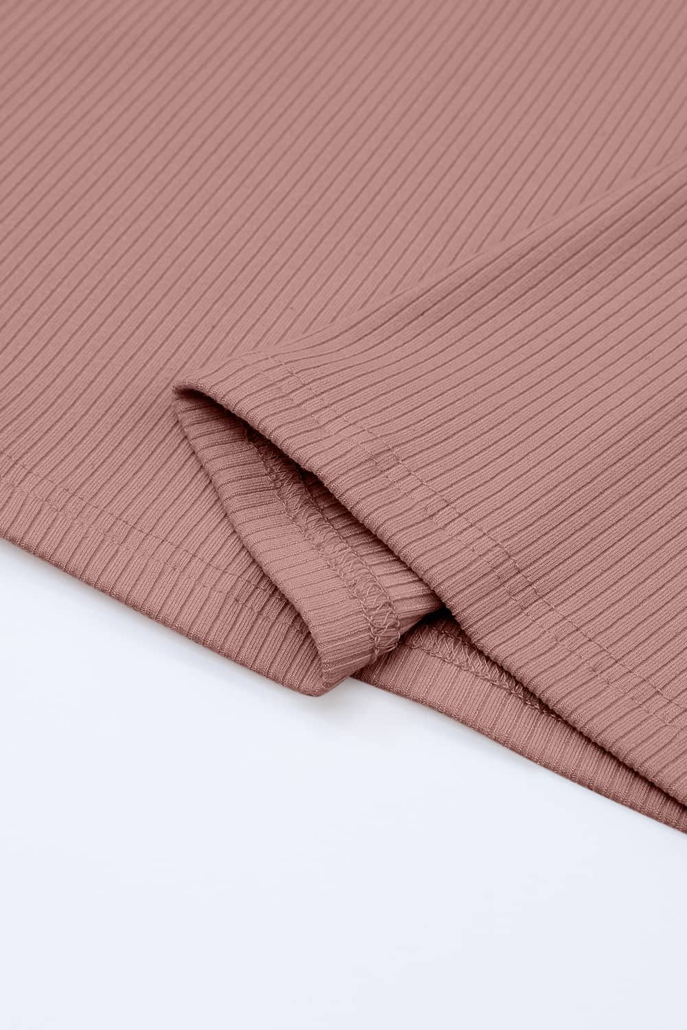 Pink Black Striped Mesh Long Sleeve Crewneck Ribbed Top