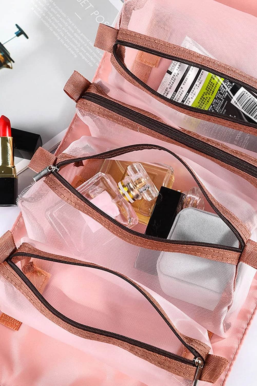 Pink Leegoo Peint Detachable 4-In-1 Foldable Makeup Bag
