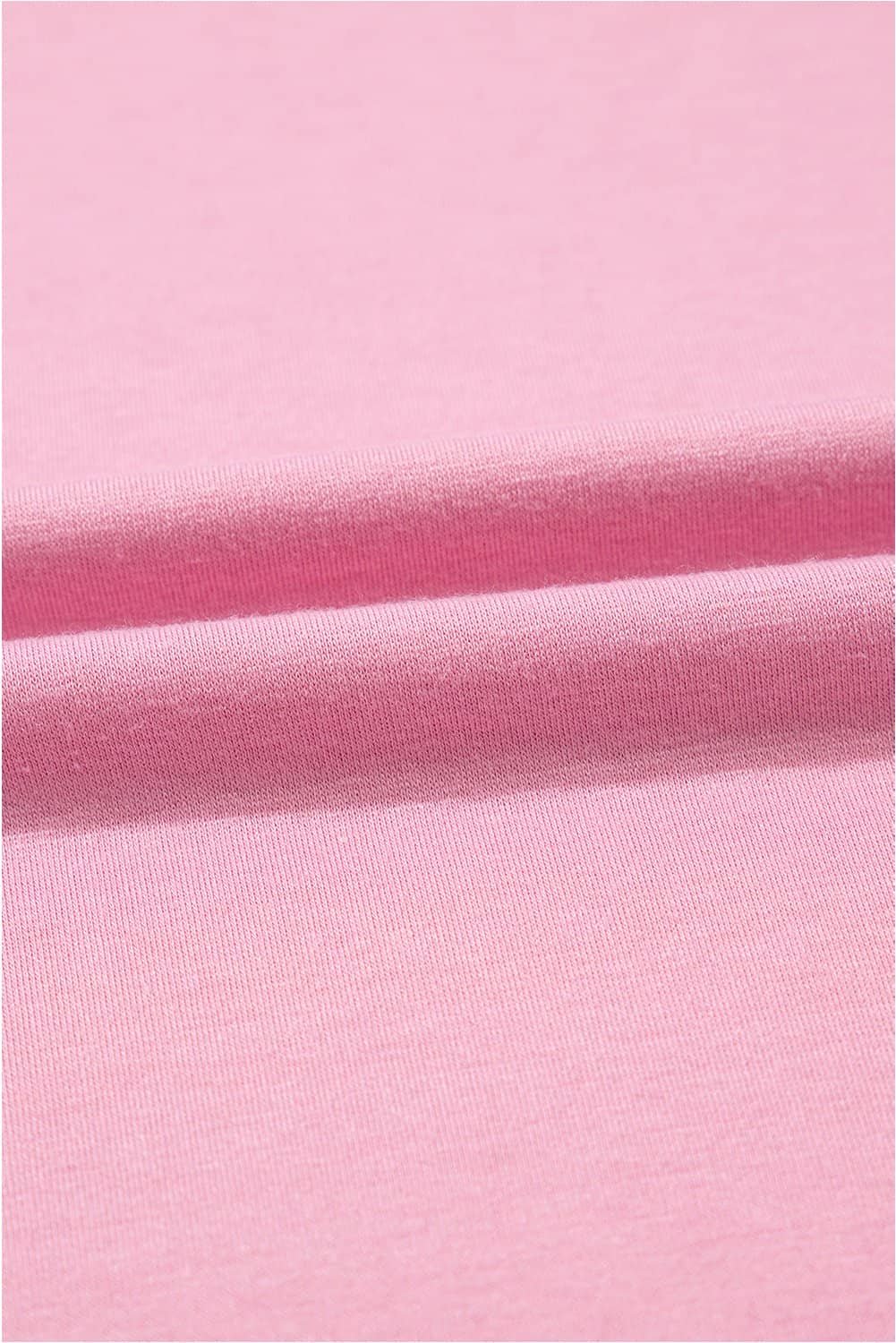Pink Solid Color T-Shirt High Waist Pocketed Long Dress