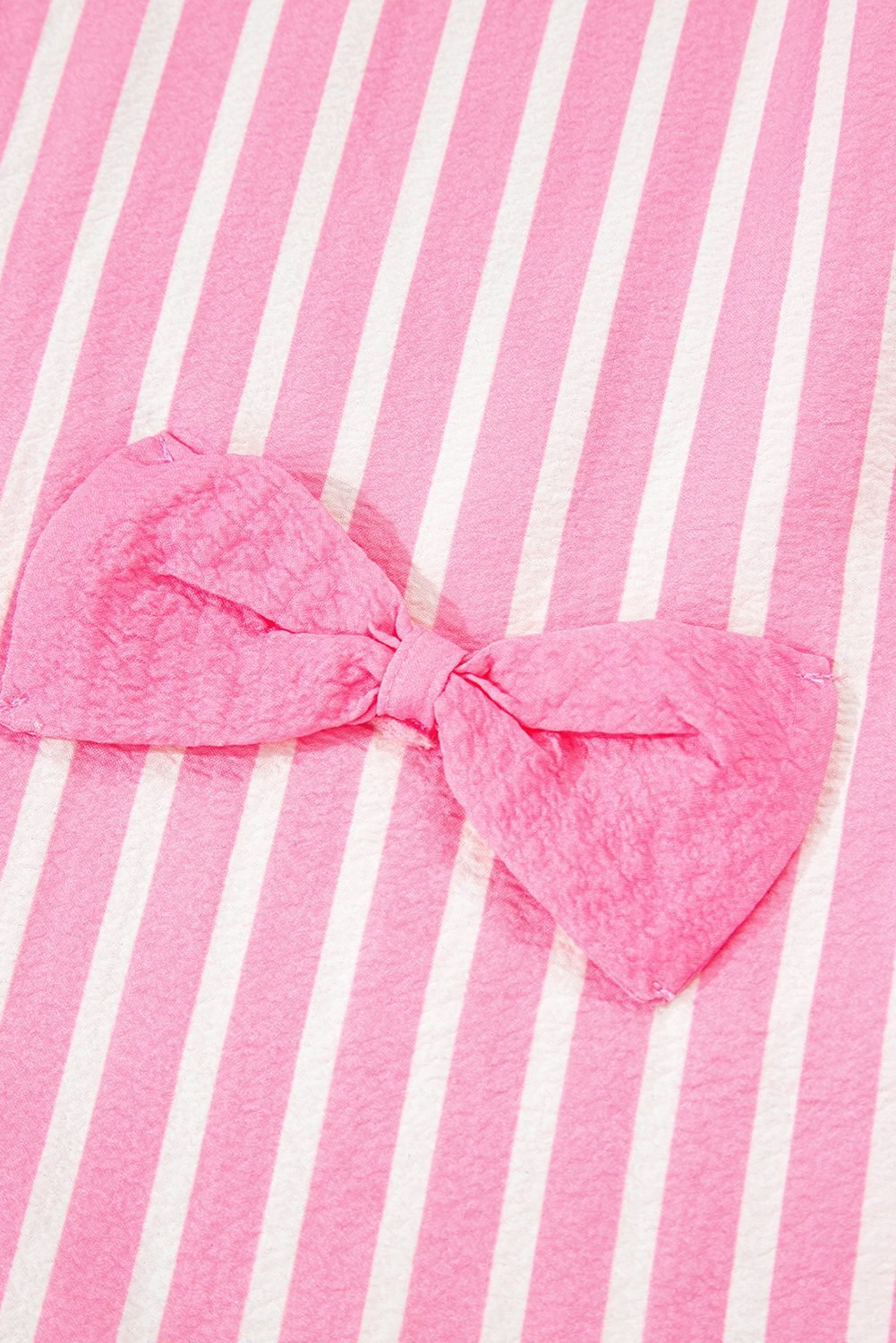 Pink Stripe Buttoned Front Long Sleeve Top And Pants 2 Piece Sleepwear