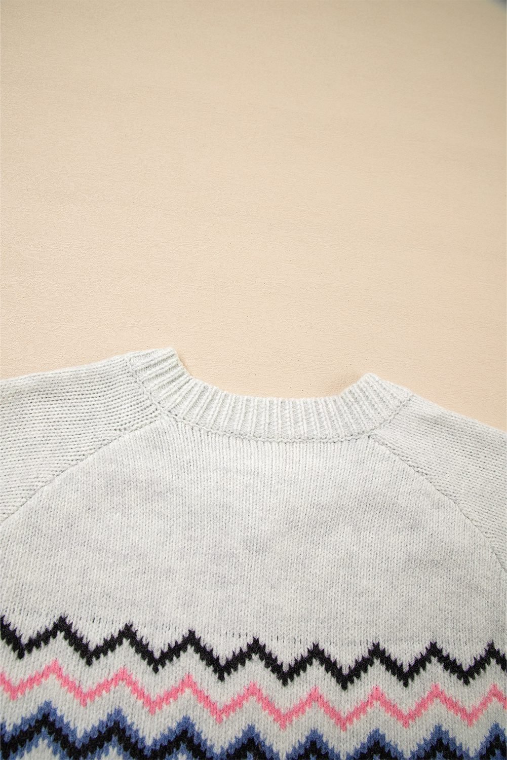 Pink Stripe Geometric Button Up Sweater Cardigan