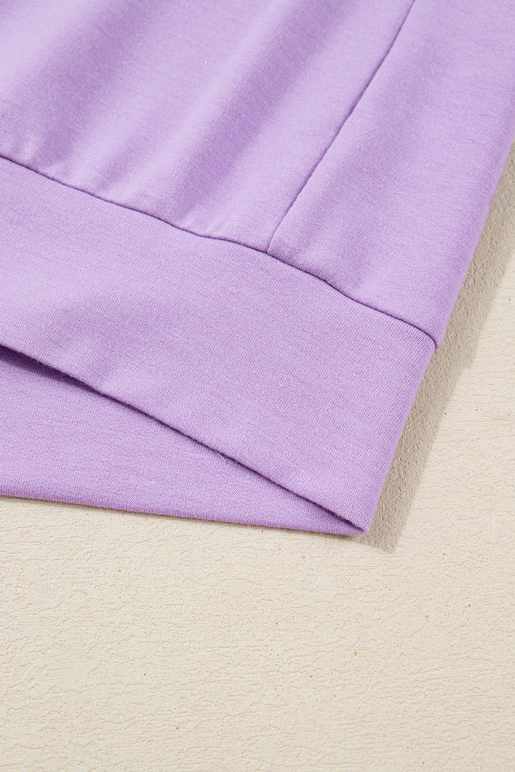 Purple Stripe Patchwork Buttoned Drop Shoulder Plus Size Pullover