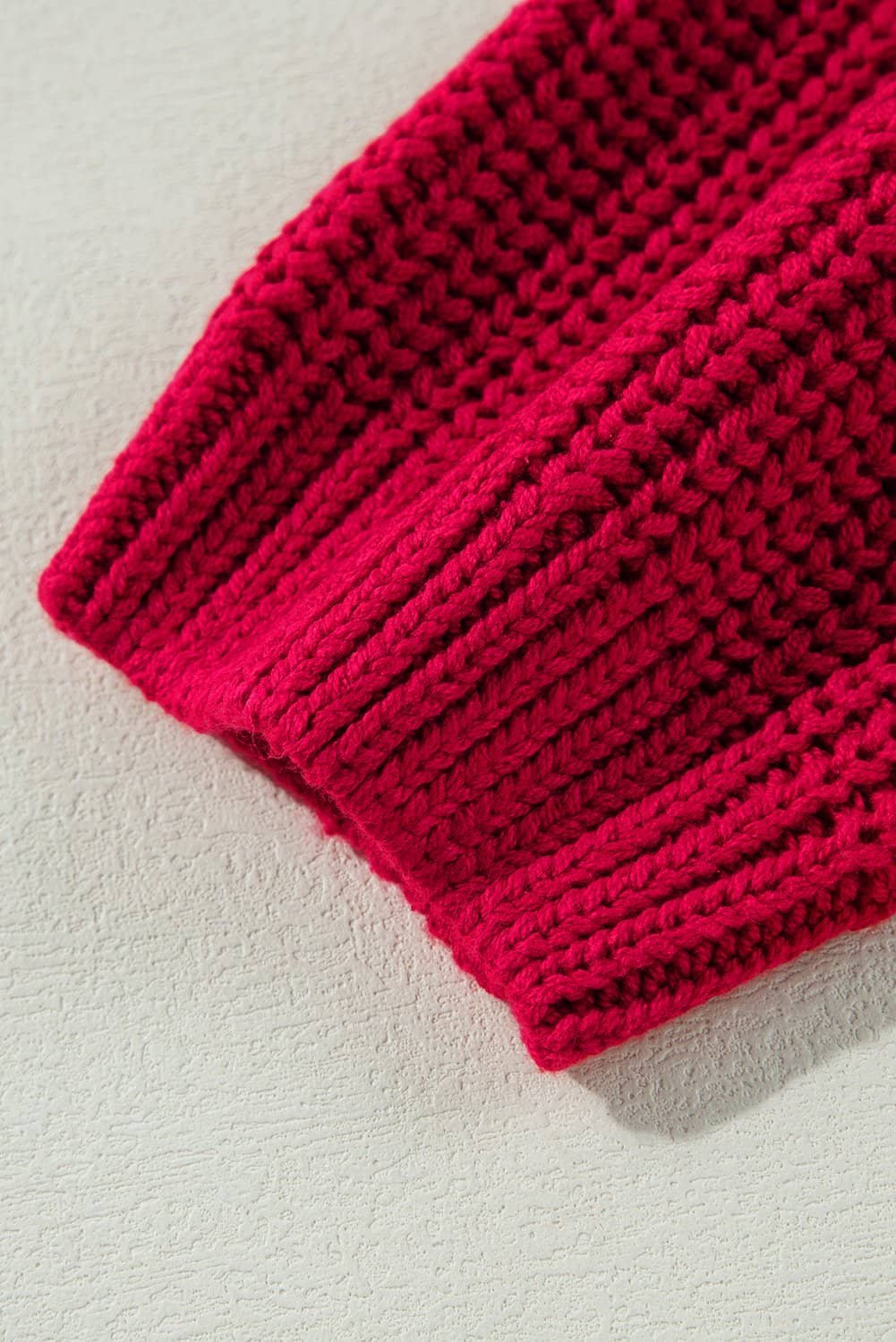 Racing Red Off-The-Shoulder Knit Sweater