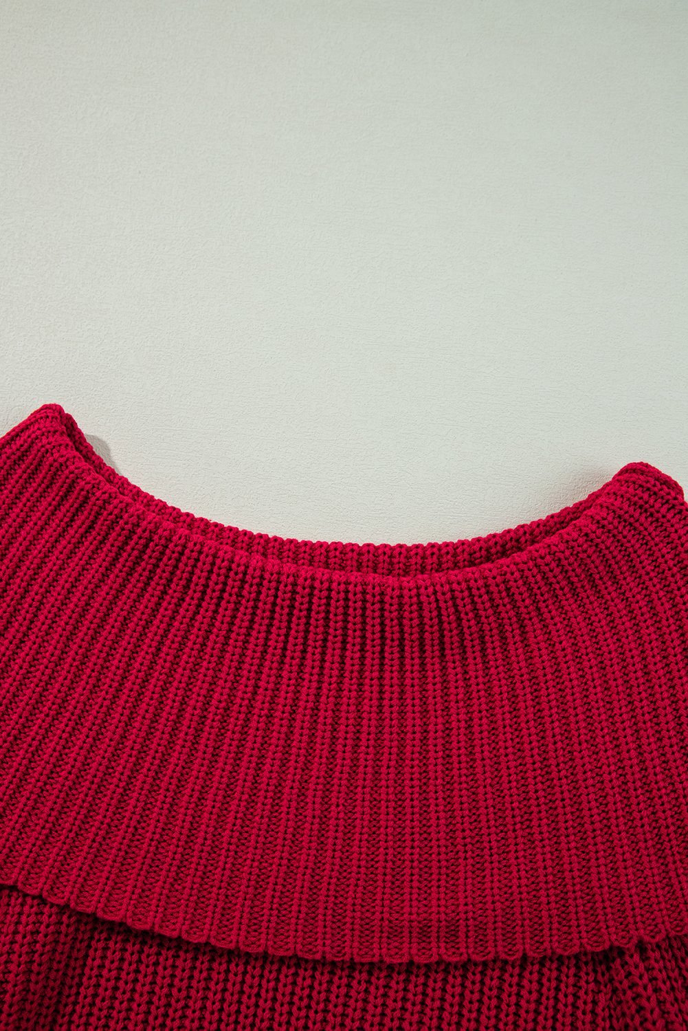 Racing Red Off-The-Shoulder Knit Sweater