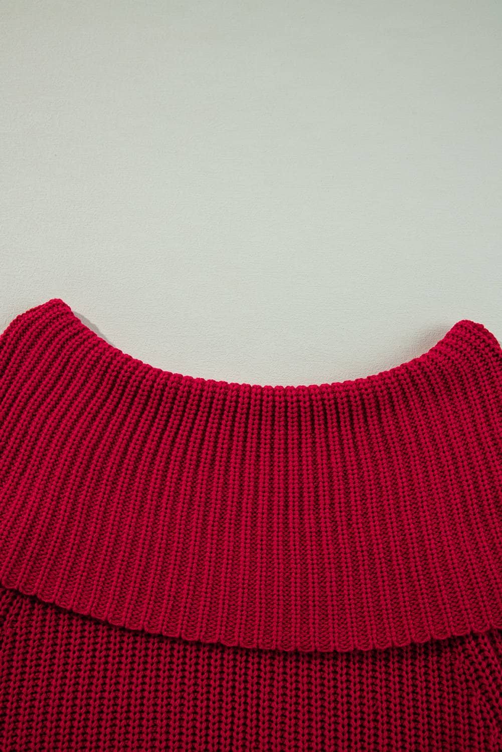 Racing Red Off-The-Shoulder Knit Sweater