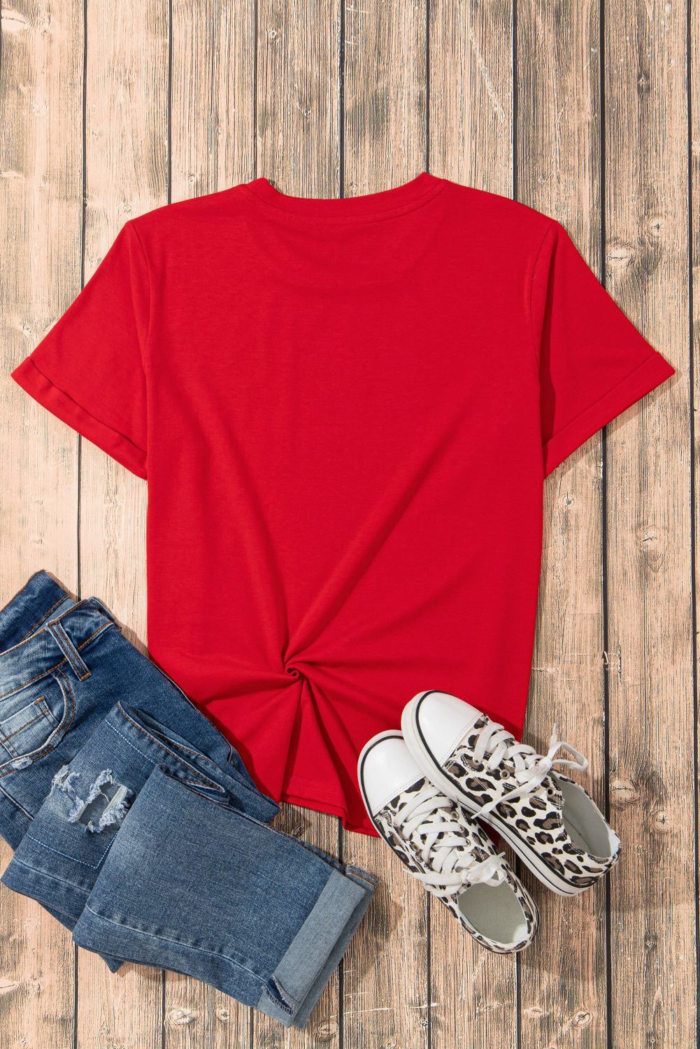 Red Checkered Game Day Graphic T Shirt
