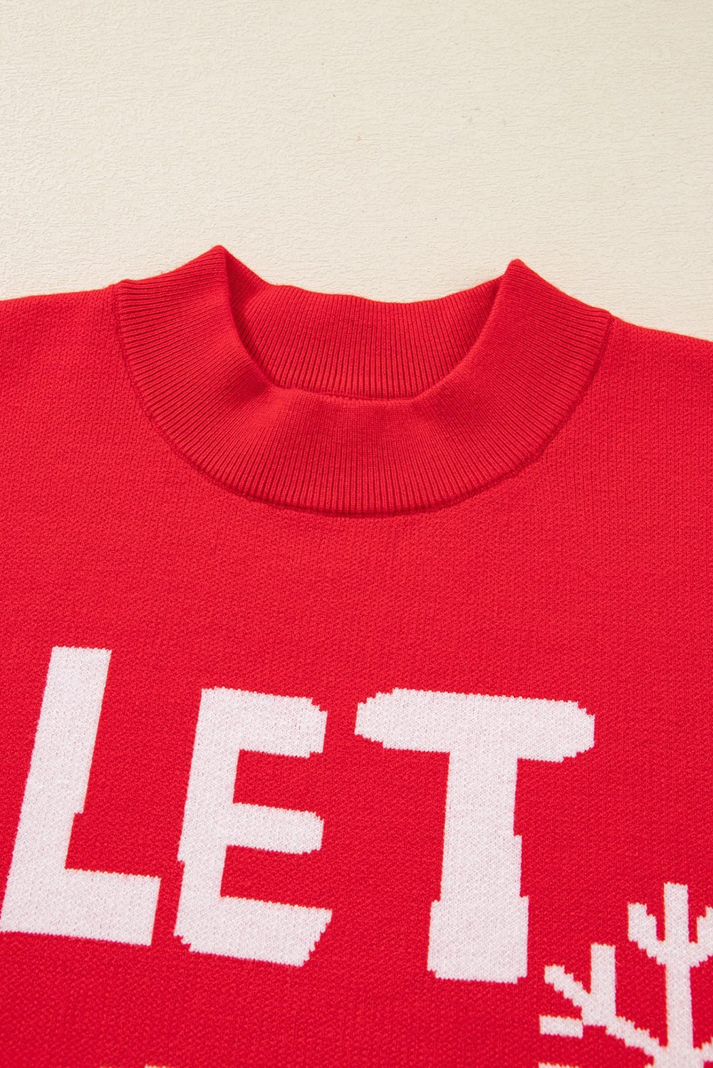 Red Dahlia Let It Snow Graphic Christmas Holiday Loose Sweater