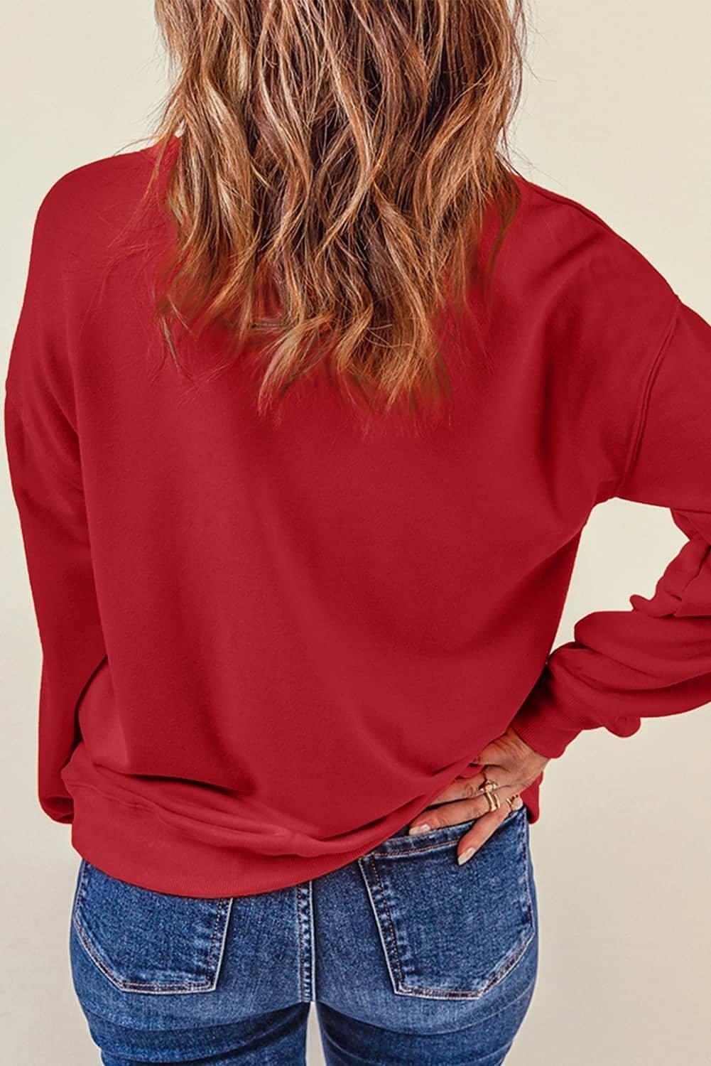 Red Ho Ho Ho Sequined Santa Claus Sweatshirt